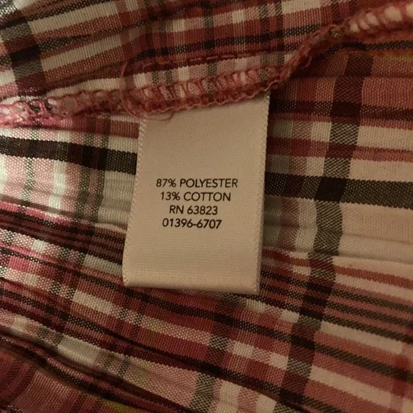 Women 3/4 sleeve plaid blouse - Picture 5 of 6